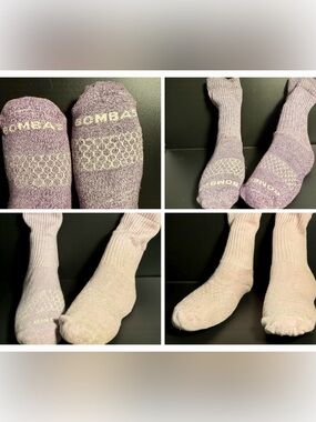 Bombas Girls Socks Lot of 6 * 3 pairs * Youth M/L Size 4-6 * Purple & Pink